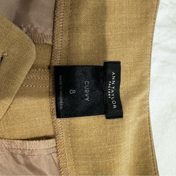 Ann Taylor Factory Women's Light Brown Tan Curvy Casual Pants Slacks Size 8 - Picture 10 of 14
